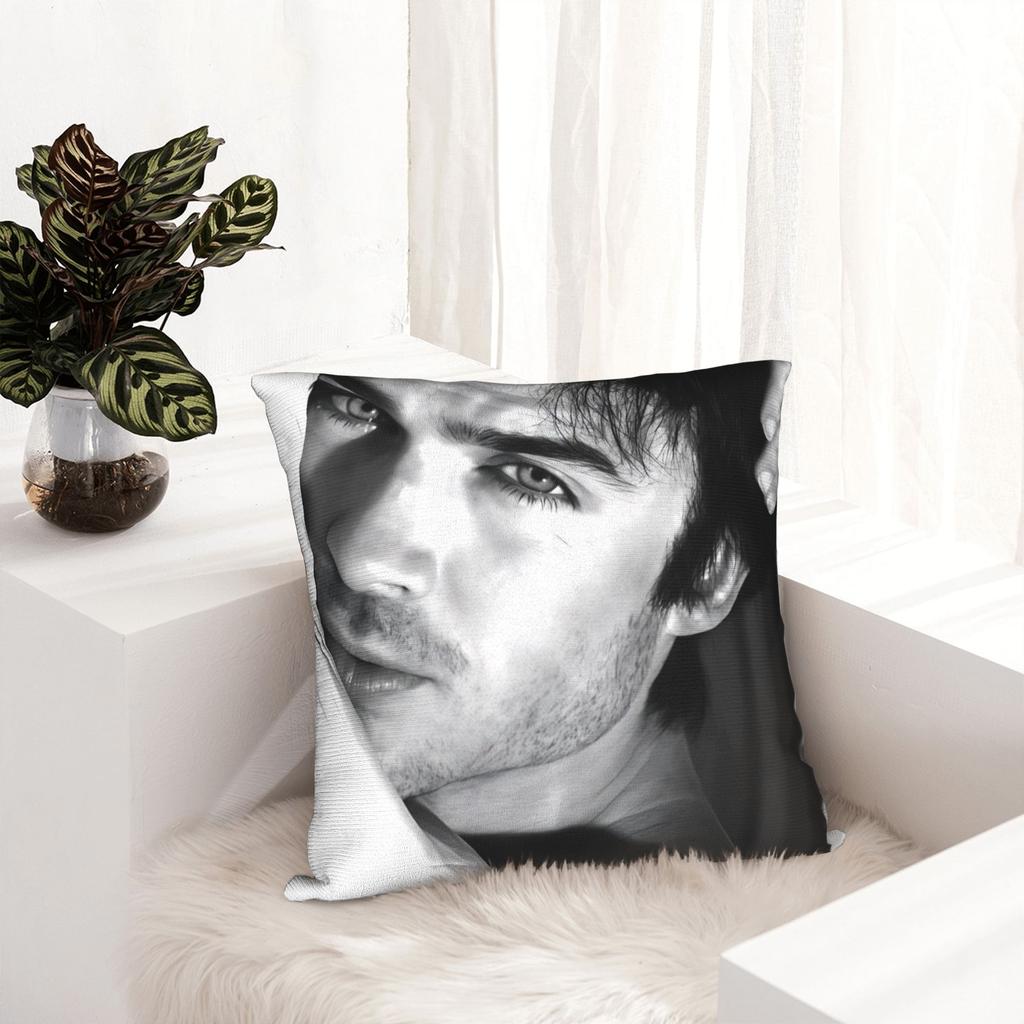 Damon Salvatore The Vampire Diaries Pillowcase Soft Fabric Cushion Cover Decorations Ian Somerhalder Throw Pillow Case Cover