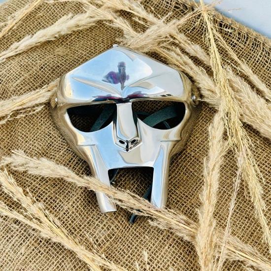 MF DOOM Mask, Fantasy Roleplay, Mad-villain Steel Face Armor Medieval Hand-Forged Mask, Hip Hop Cosplay Mask Gift
