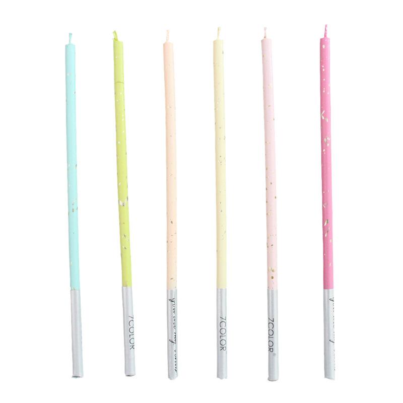New Product Fanxing Series Multi-color Slender Pencil Candles Creative Birthday Romantic Party Layout Baking Candles