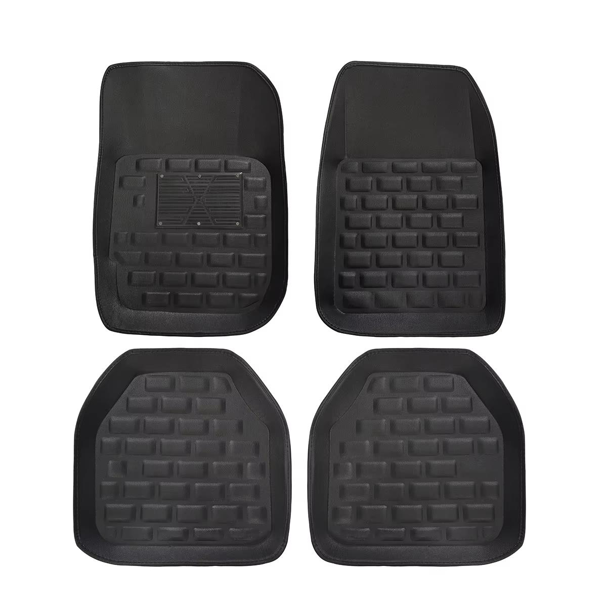 

Новые 4 шт. универсальные автомобильные коврики для ног ковры для стайлинга автомобиля противоскользящие полный комплект ковров напольные коврики для автомобильных аксессуаров чёрный