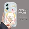 Cute Cartoon Pattern Cream Texture Casing Wavy Edge Soft Silicone Cover Phone Case for OPPO Reno Realme