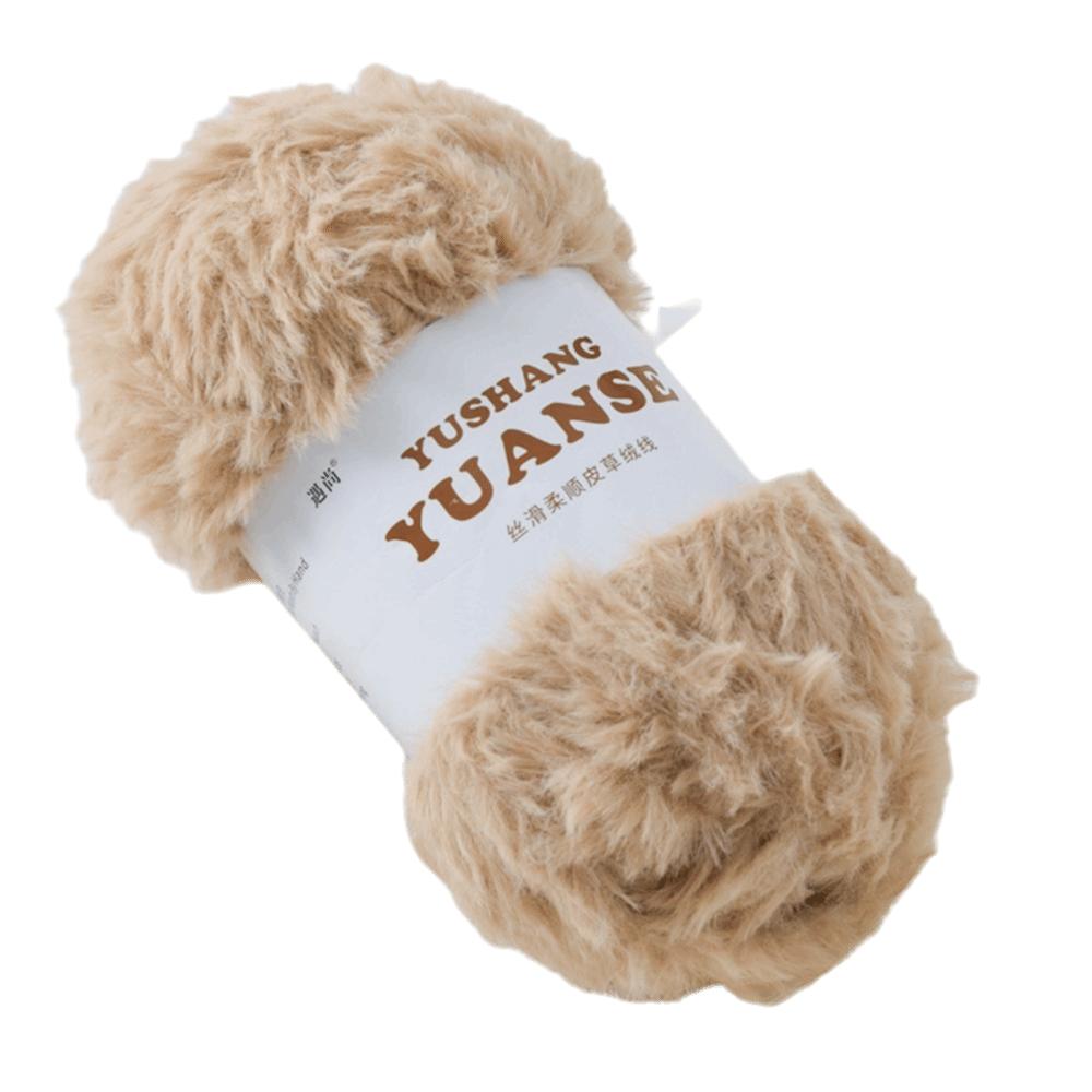 100G/Ball Solid Color Faux Fur Yarn Soft Plush Mink Wool Yarn  Hat Scarf Making