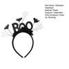 Photo Shoot Hairpiece Halloween Black Bat Headband for Women, Gothic Rose Boo Ghost Theme Party Headwear Hair Accessories Festive, Costume Accessory