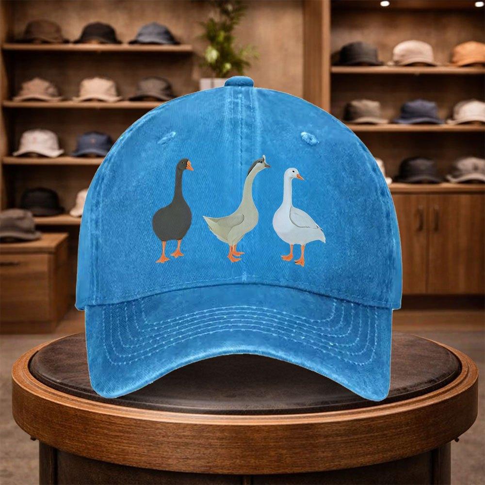 A Baseball Cap with a Unique Colored Goose Print Perfect for Casual Outings This Stylish Hat Is Adjustable And Suitable for Ou
