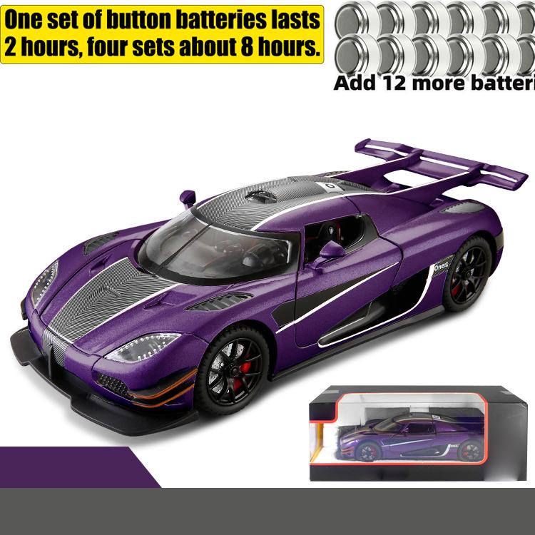 1:24 KNSG One:1 Limited Edition Hypercar Alloy Model Metal Diecast Car Sound And Light Pull Back Toy Holiday Present For Friend