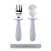 304 Stainless Steel Baby Feeding Set: Long-Handled Silicone Fork & Spoon