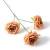 3 Blüten Künstliche Rose Blume Realistischer Falscher Rosenzweig mit Stiel für Vase Tischmittelstück Haus Hochzeit Party Dekoration