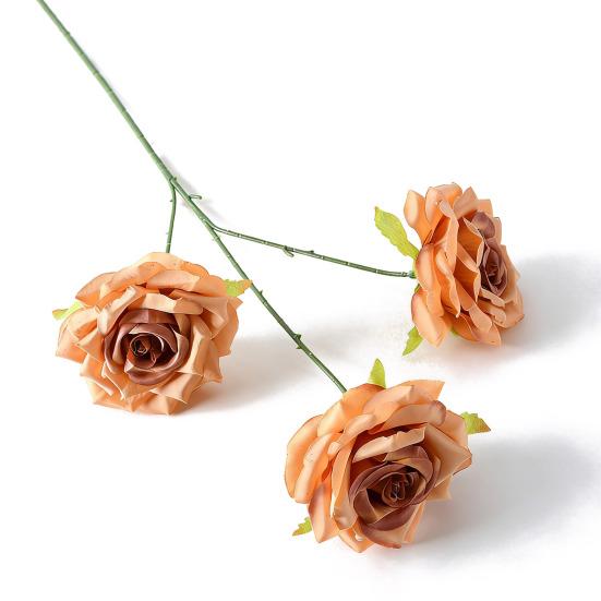 3 Головки Цветущие Искусственные Цветы Розы Реалистичная Искусственная Ветка Розы со Стеблем для Вазы Центральный Элемент Стола Декор для Дома Свадьбы Вечеринки