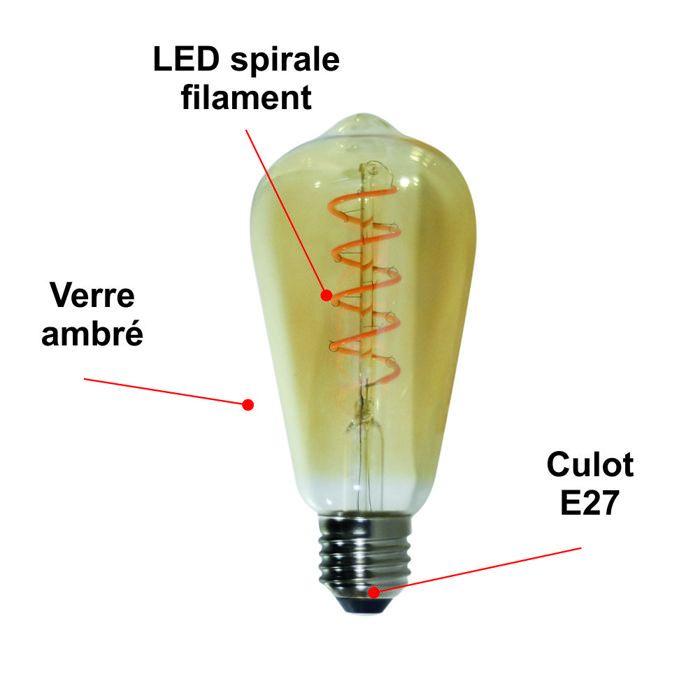LED Filament Bulb E27 Vintage ST64 4W 250Lm 2000K - 2 Year Warranty