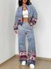 Ethnic Style Printing 1116 New Autumn and Winter New European Beautiful Woman Suit