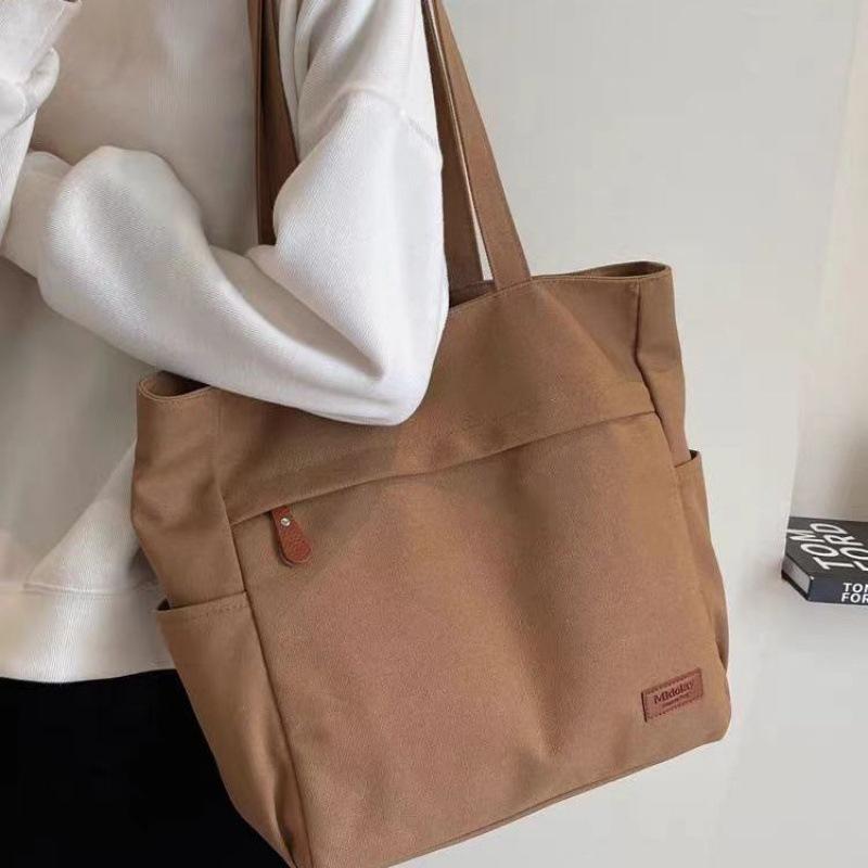 Canvas-Tasche Canvas große Kapazität neuer Student vielseitig lässig schlichte Schulter-Tragetasche