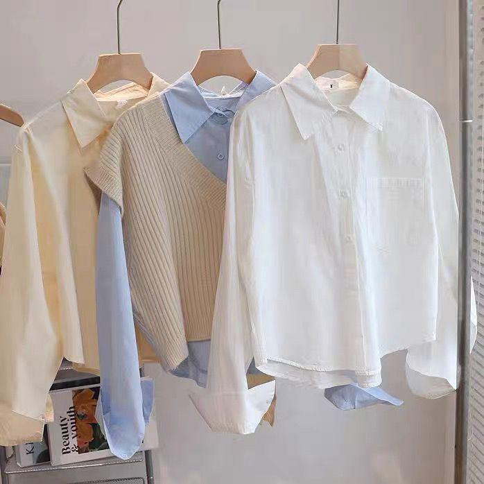 Modna damska bluzka z długim rękawem petite - Wiosenny design