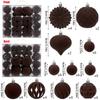 48pcs Flocked Christmas Balls 4/6/8cm Plastic Ball Decorations Set