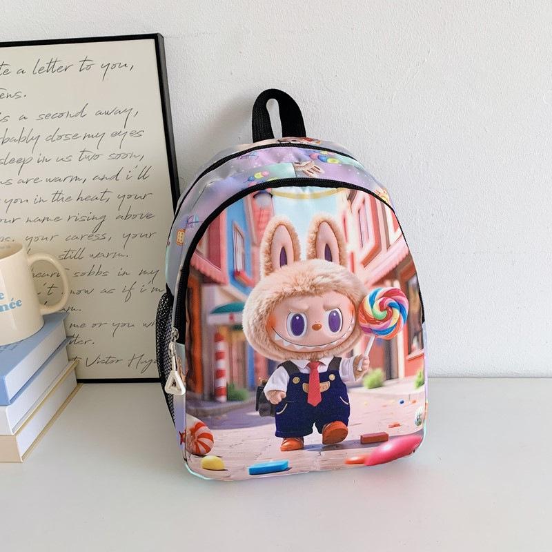 Large Capacity Cartoon Backpack for Kids - Cute, Fashionable, and Casual for School and Outdoor Use.