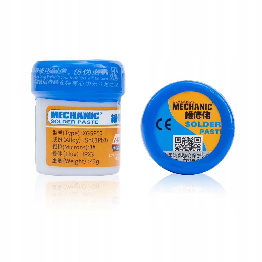 Rosfix Soldering Kit – Solder Paste XGSP50 42g 183°C + Flux RMA-223 | No Clean | Precise Application with Syringe and Needle