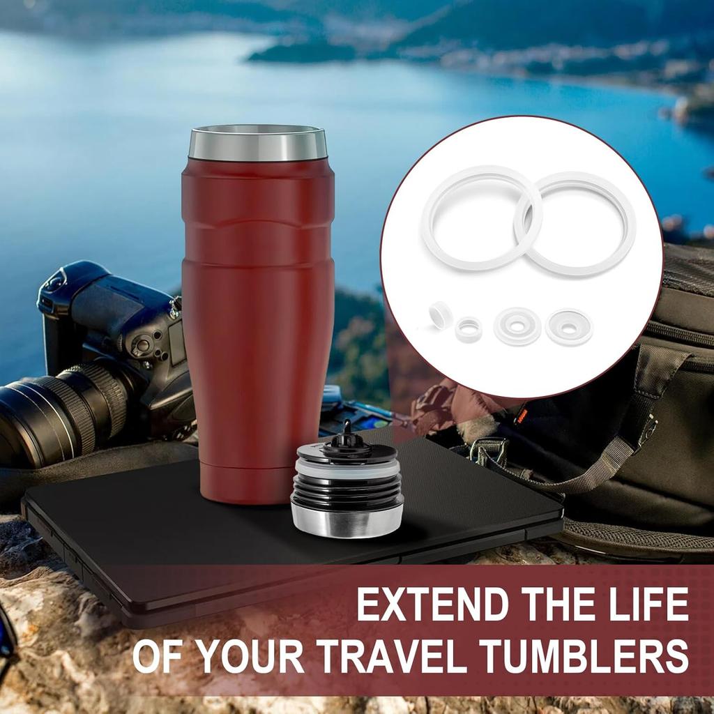 Replacement Gaskets Compatible with Thermos Stainless King 16 Ounce Travel Tumblers, Travel Tumbler Lid Replacement Fits Thermos Travel Mug, Silicone