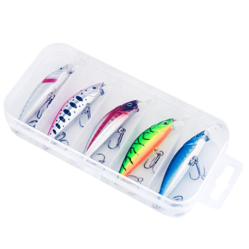 5PCS 5.7CM 6GJapanese-style Sinking Minnow Vibrating Five-eye Fishing Lure, Artificial Bait for All Swimming Layers, Minnow Hard