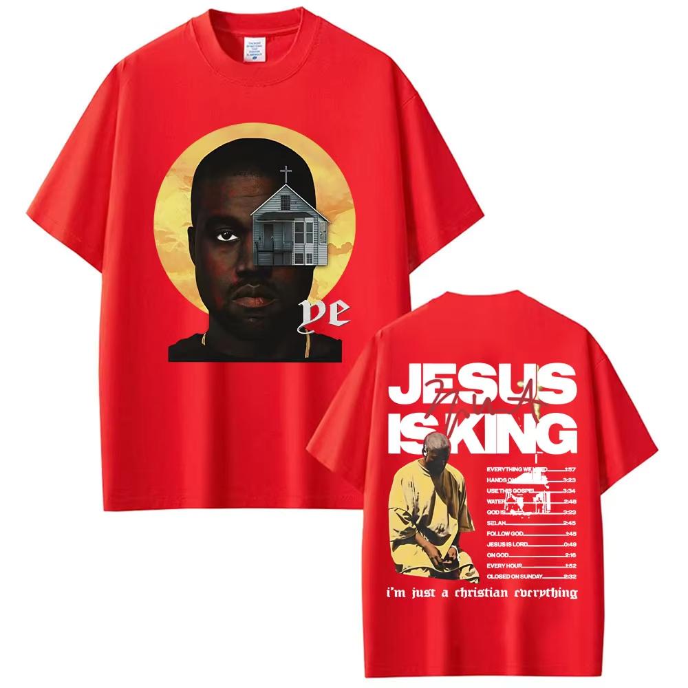 

Репер Каньє Вест Jesus Is King Двостороння Футболка Літня Унісекс та Жіноча Бавовняний Одяг Хіп-Хоп Мода Короткий Рукав 4XL
