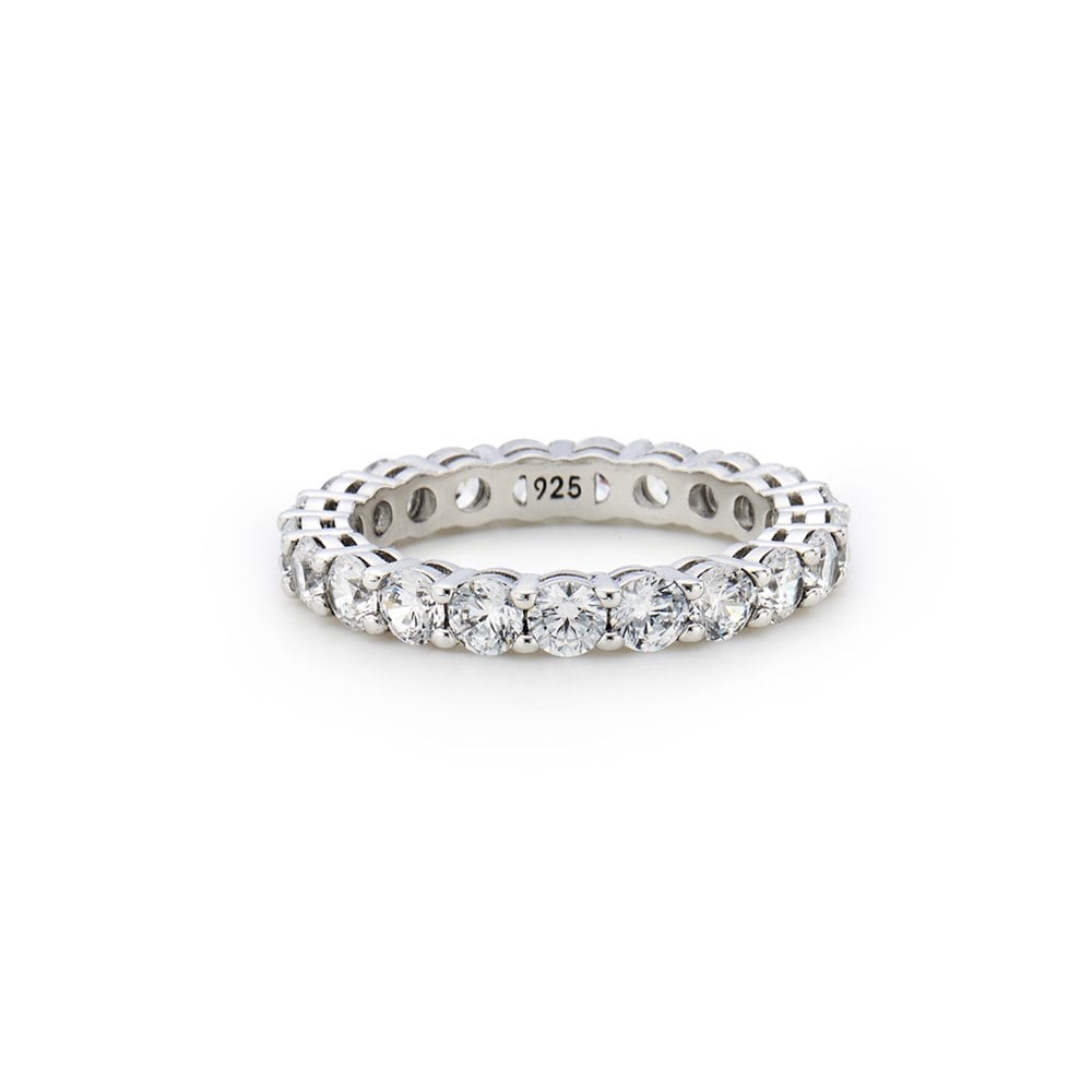 Essence Silber (W.) Klassischer Tennisring 3,0 mm Weiß Hl4R42411W9