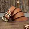 Thickened Genuine Leather Cowhide Belt Men's Genuine Leather Pin Buckle Retro Copper Buckle Casual All-match Belt