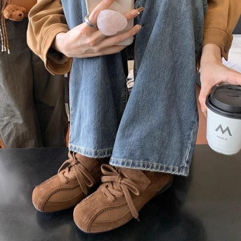 Women's Casual Sneakers 2026 Autumn Retro Ballet Flats Sport Shoes Designer New Lace Up Running Travel Shoes Mujer Zapatillas