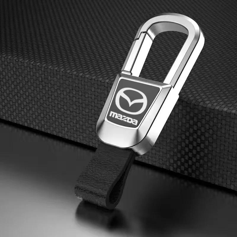 

2025 Hot 1Pcs 3D Metal Leather Car Logo Key Rings Keyring Keychain For Mazda 3 CX3 CX4 CX5 CX7 CX8 CX9 CX30 RX7 Atenza Axela Acc For Mazda серебряный