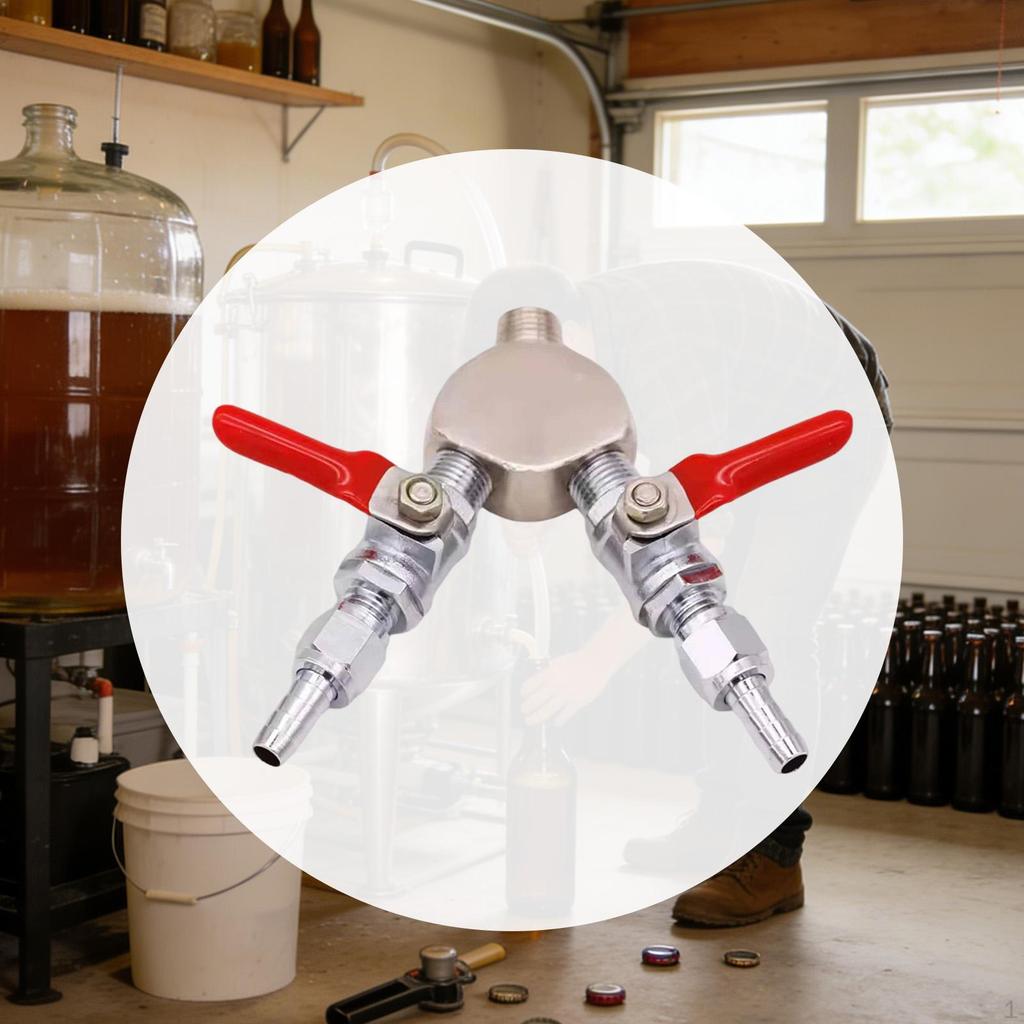 2 Way CO2 Splitter for Home Brew Equipment,Brew Making Accessory,Sturdy,Replacement Easy To Use