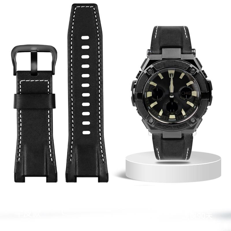 Pro hodinky Casio GST-S100G S110 S130L W100G W110 210B 400G Řemínek na hodinky plátěný Náramek 26*14mm Pánský měkká kůže Hovězí kůže Kožený řemínek na hodinky