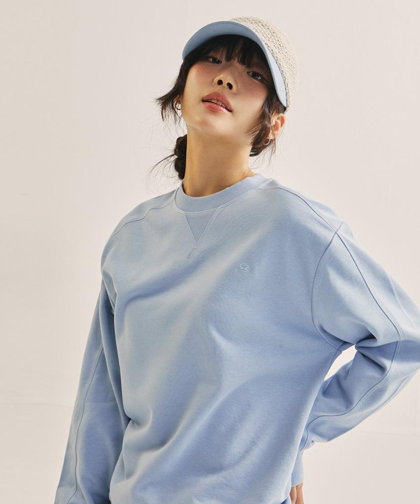 WILLIWAW STUDIO Cover Stitch Sweatshirt Set [Sky Blue]