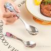 1/4pcs Stainless Steel Kids Cutlery Cartoon Pattern Carving Child Tableware Cute Knife Spoon Fork Set Baby Flatware Feeding