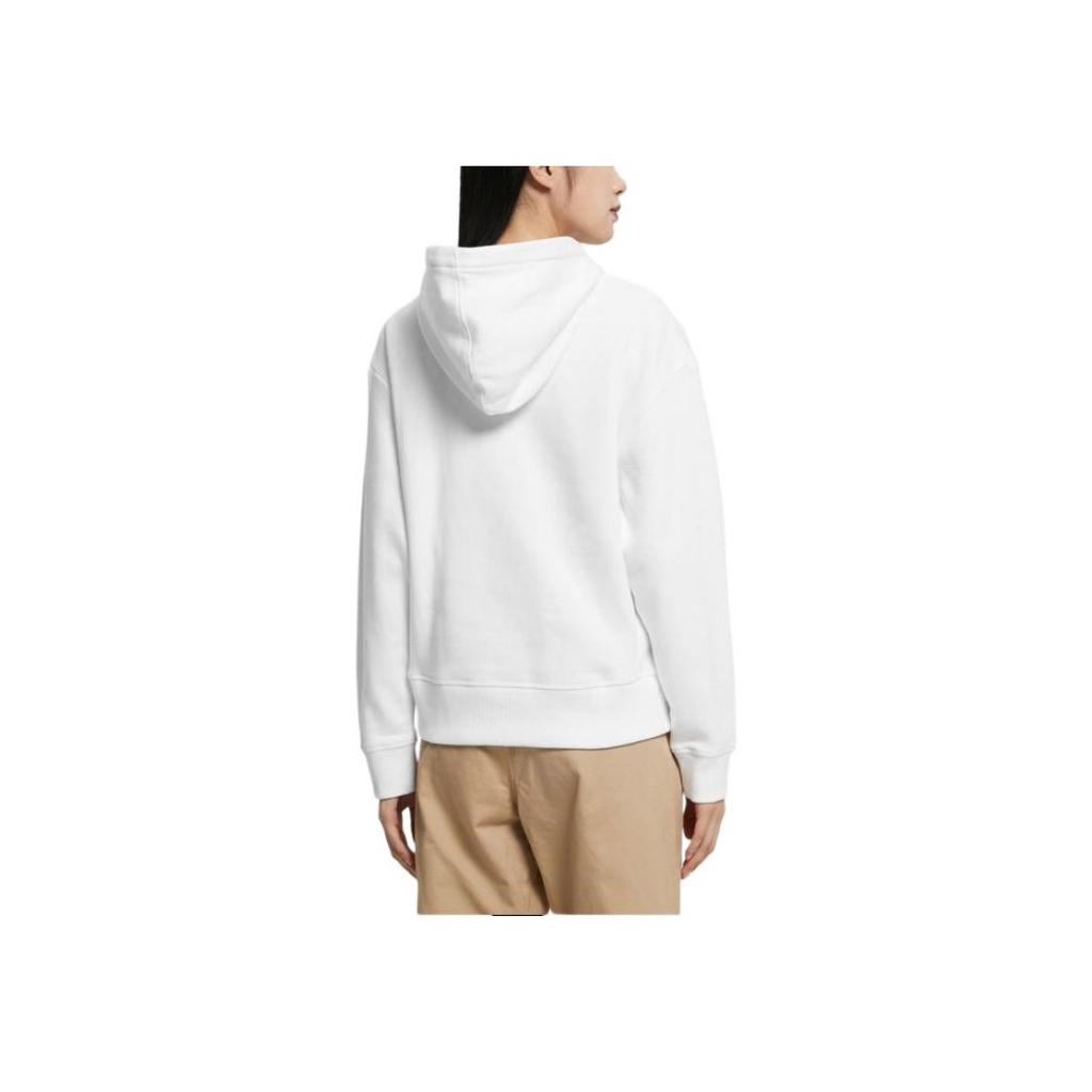 Calvin Klein Embroidered Logo Hoodie Women Tops Bright-White 40WH100-YAA
