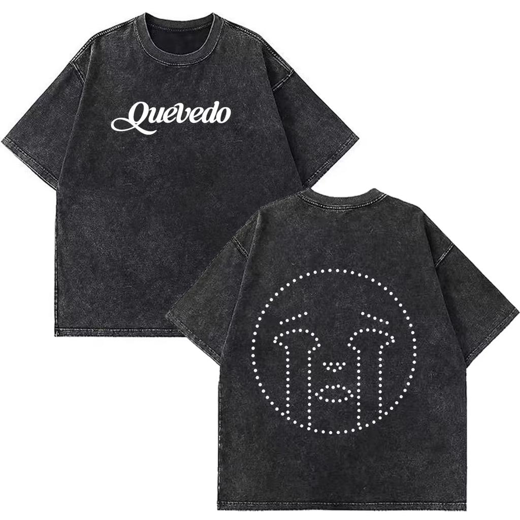2026 Summer Hot Sale QUEVEDO EL BAIFO Album 2026 Tour Graphics Vintage Washed T Shirt Men Women Hip-hop T-shirt Cotton Gothic Round T-shirt