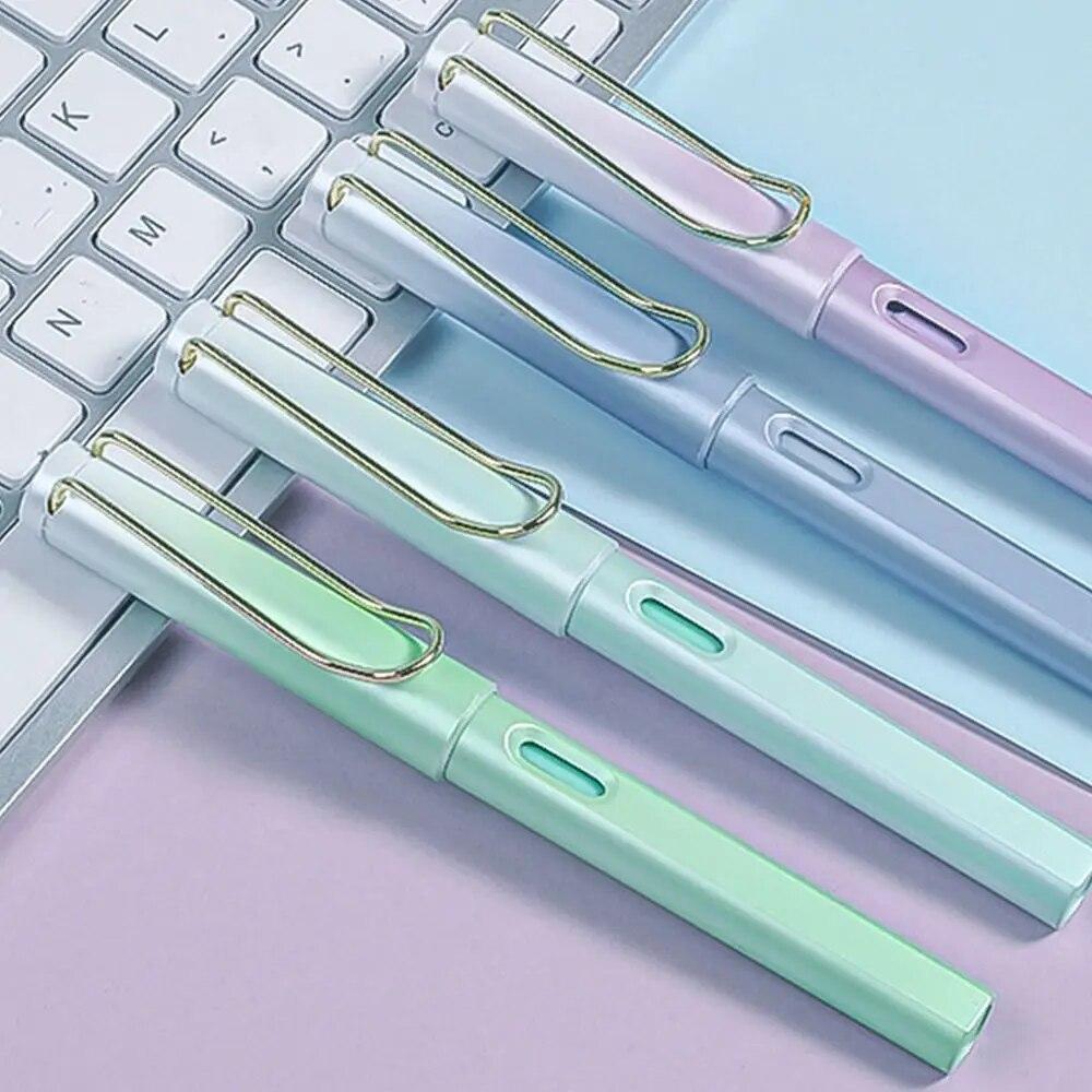 Zasněné přechodové pero 0,38 mm modré inkoustové plnicí pero Vyměnitelné inkoustové gelové pero Dárkové studentské kreativní psací potřeby Školní kancelářské potřeby