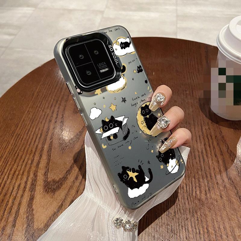 

Милый чехол с рисунком кота для iPhone 16 Samsung A55 A35 S24 FE Xiaomi Redmi Note 13 Pro 14C Huawei Honor противоударный бампер для телефона с защитой от царапин полное покрытие Honor X7b