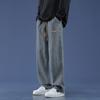 Autumn Winter Men's Black Straight Wide Leg Jeans High Street Loose Fit Denim Pants Casual Trousers Street Style