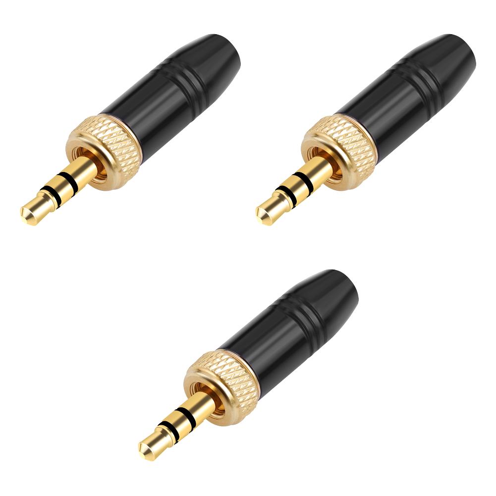 3.5mm Audio Plug with M6 Internal Thread Stereo Headphone Audio Plug Stereo Headphone Jack Male for Sennheiser Microphone