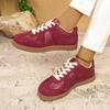 Women Sneakers New Fashion Round Toe Casual Lace Up Shoes for Women Patchwork Retro Outdoor Flat Sneakers for Women