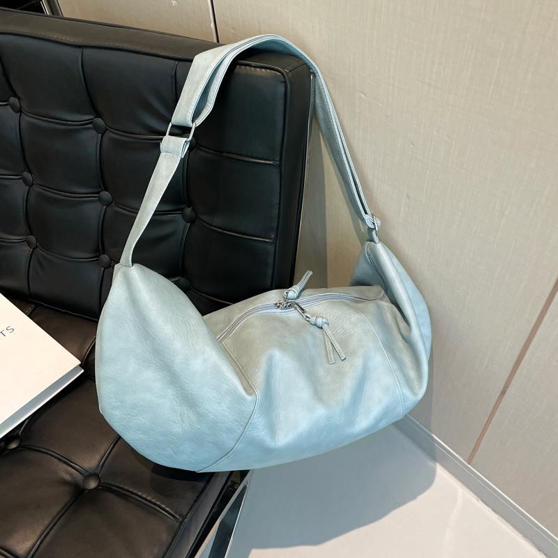 Retro Crossbody Dumpling Bag Capacity PU Soft Leather Simple Casual New Shoulder Bag