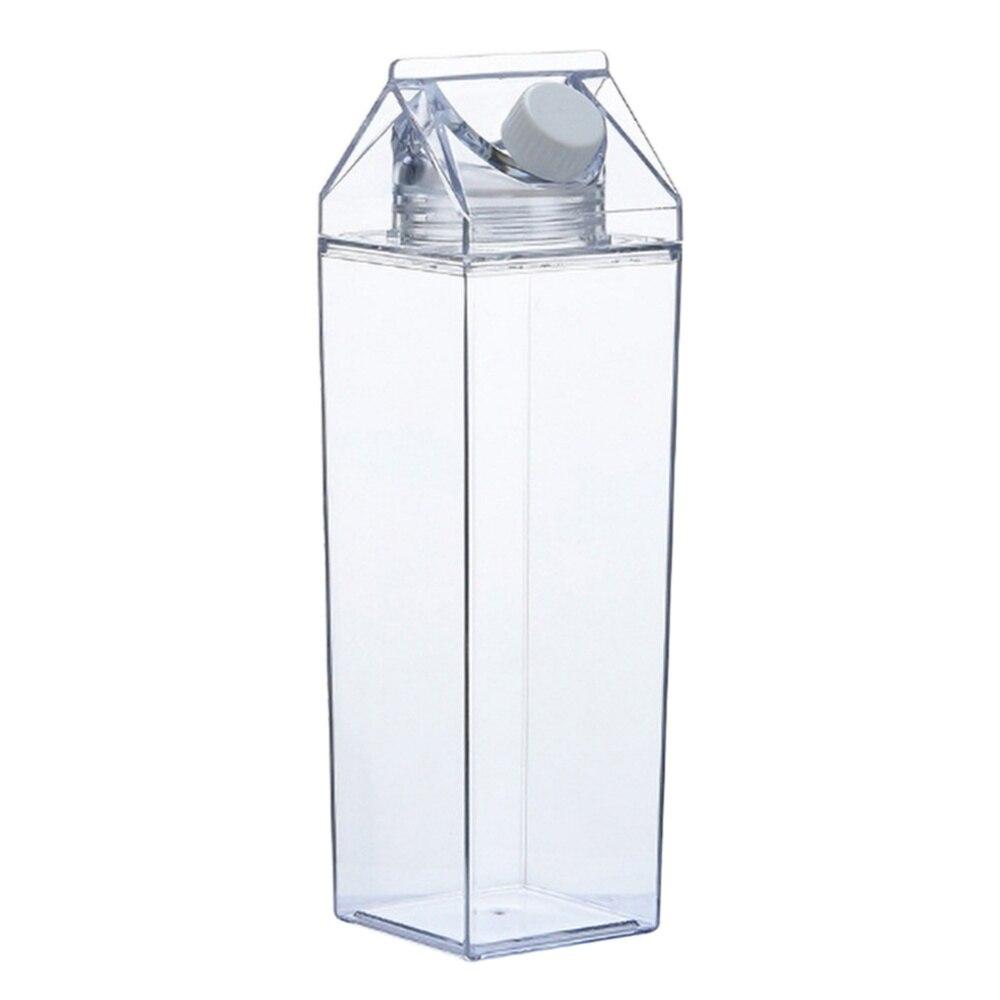 500Ml/1000Ml Milk Carton Water Bottle Transparent Cup Plastic Portable Clear Box For Juice Tea Milk Bottles