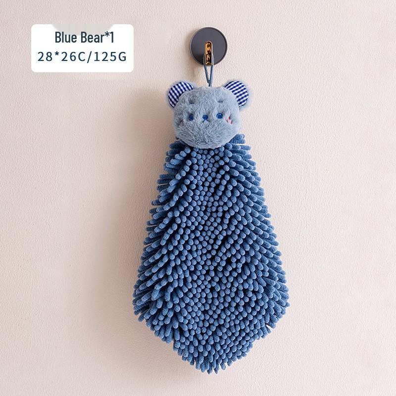 Cartoon Quick-Dry Chenille Towel for Kitchen & Bath, Wall-Mounted & Water-Absorbing