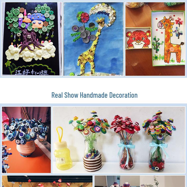 Jetzt verfügbar! Bunte runde Harzknöpfe für DIY-Bastelarbeiten und Knopfblumenprojekte.