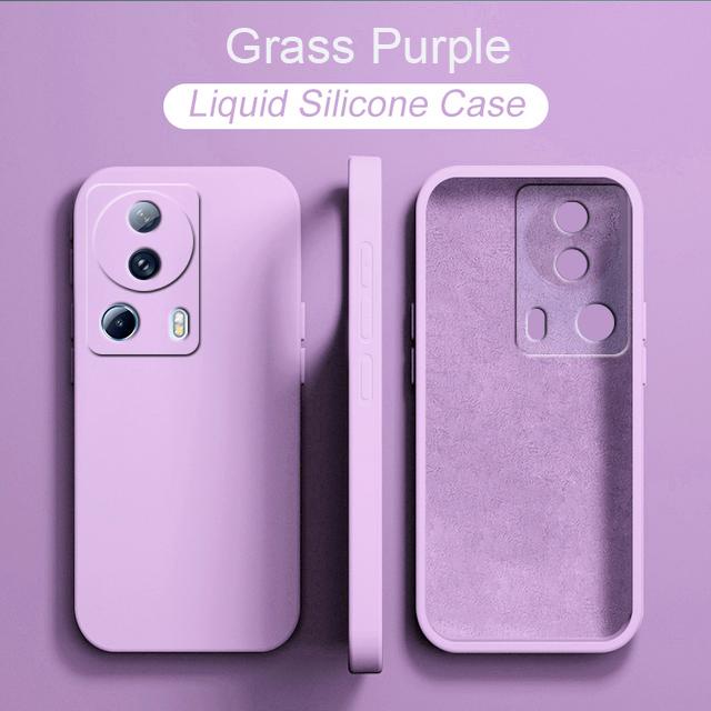 

Жидкий силиконовый чехол для XiaoMi 13 Mi13 M 13 Pro Mi 13Lite XiaoMi 13 Lite, глобальная версия, защитный чехол для всей камеры, квадратный силиконовый чехол XiaoMi 13 Lite светло-фиолетовый