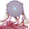 Chinese Decorative Tambourine Hand Drum 7.28inch Vintage with Ribbon Lightweight Musical Instrument