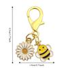 Ornaments Bee Flower Pendant Oil Dripping Bag Hanging Key Ring Bee Keychain  Bag Key Decor