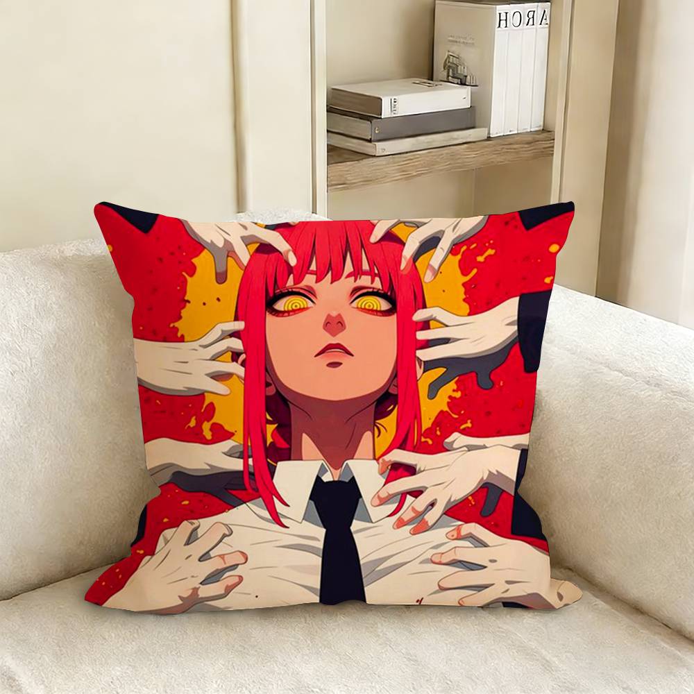 MMAKIMA CChainsaw man Pillow Cover Sofa Cushion Cover Home Room Decoration Children Gift