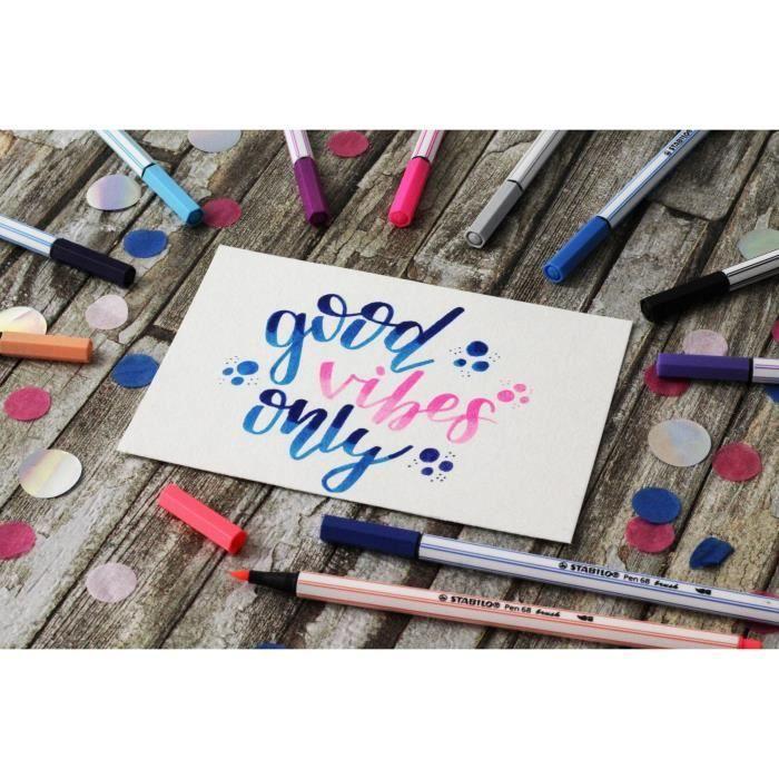 Pochette X 10 Feutres Pinceau STABILO Pen 68 Brush