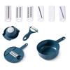 Golxmse Tocător Manual 10 în 1 pentru Legume și Fructe, 6 Lame din Oțel Inoxidabil, Verde Închis, 20.5x20.5x9cm
