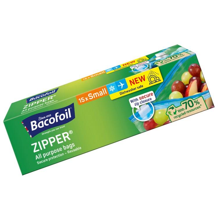Bacofoil Glidelås Allsidige Mat- og Fryseposer Små 20 x 15cm 1L 15pk