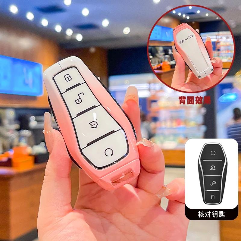 

Автомобильный брелок-чехол-держатель с цепочкой для BYD Atto 3 Han EV Dolphin Прочный Second Song Pro Tang Dm QIn PLUS MAX Yuan