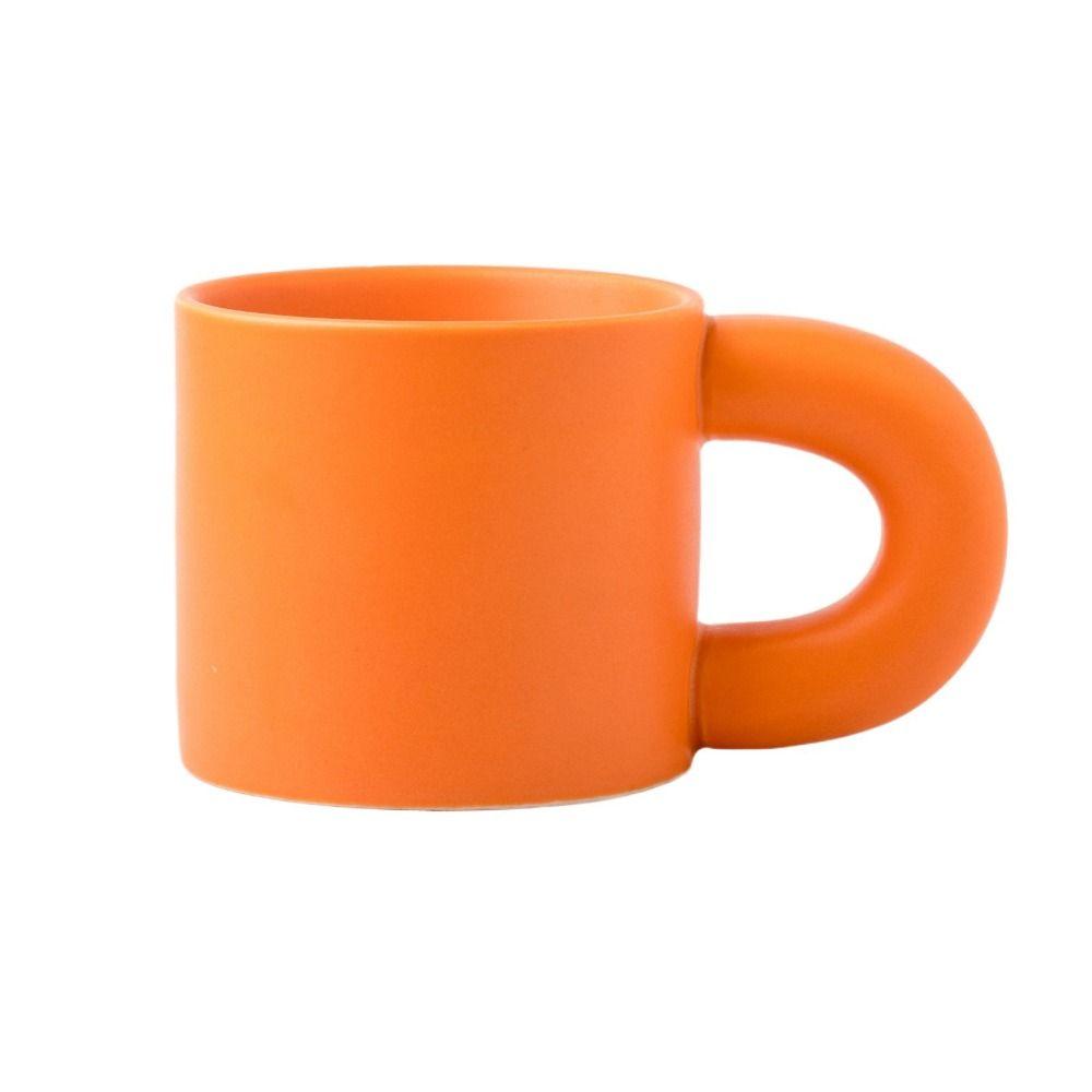 Fat Round Handgrip Novelty Cups Ceramic Cute Fat Handle Cup Personalized Milk Container  Home